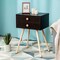 Costway 2 PCS Mid Century Modern 2 Drawers Nightstand Sofa Side Table End Table Espresso